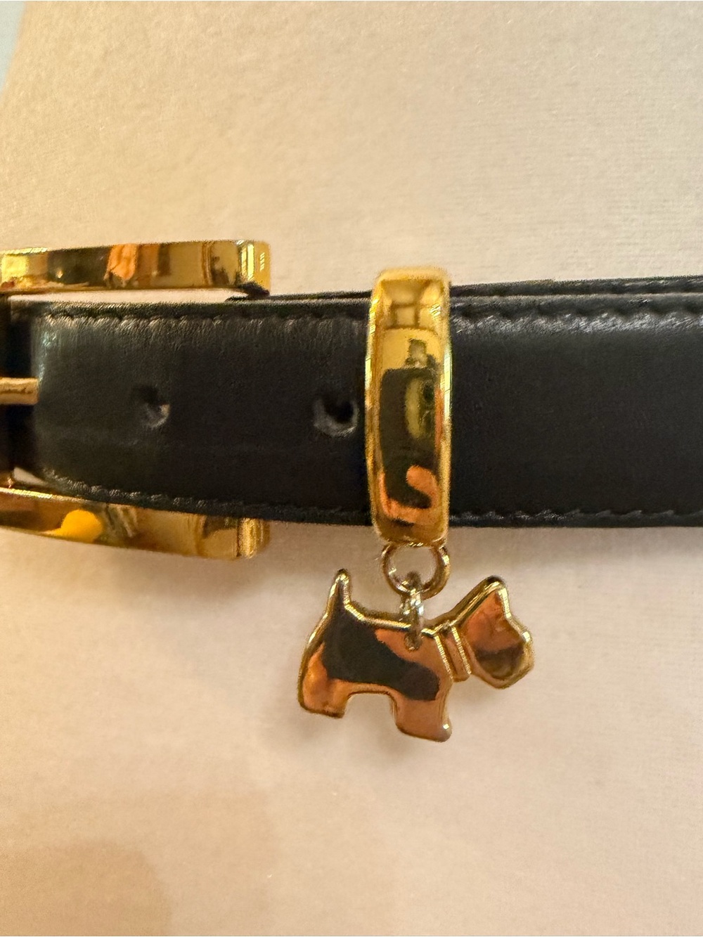Vintage Dog Black and Gold terrier belt